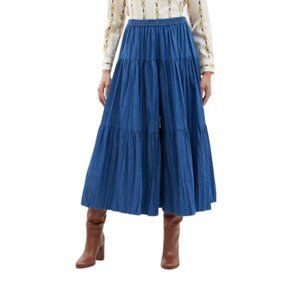 White Stag Denim Tierd Skirt Large